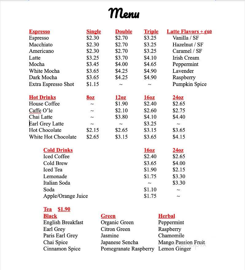 Si Si Caffe menu 4